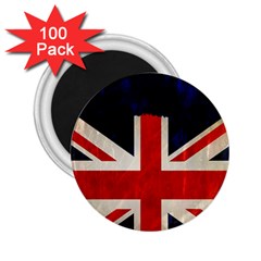 Flag Of Britain Grunge Union Jack Flag Background 2 25  Magnets (100 Pack)  by Nexatart