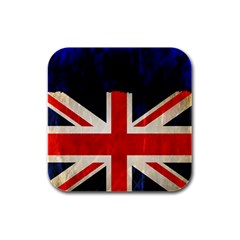 Flag Of Britain Grunge Union Jack Flag Background Rubber Square Coaster (4 Pack)  by Nexatart