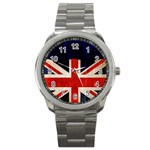 Flag Of Britain Grunge Union Jack Flag Background Sport Metal Watch Front