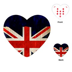 Flag Of Britain Grunge Union Jack Flag Background Playing Cards (heart)  by Nexatart