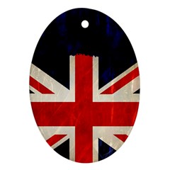 Flag Of Britain Grunge Union Jack Flag Background Oval Ornament (two Sides) by Nexatart