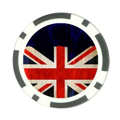 Flag Of Britain Grunge Union Jack Flag Background Poker Chip Card Guard by Nexatart