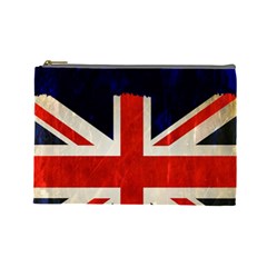 Flag Of Britain Grunge Union Jack Flag Background Cosmetic Bag (large)  by Nexatart