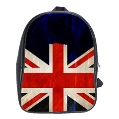 Flag Of Britain Grunge Union Jack Flag Background School Bags(large)  by Nexatart