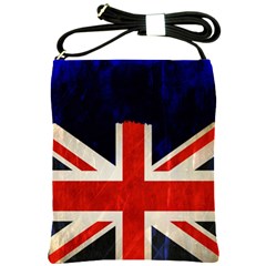 Flag Of Britain Grunge Union Jack Flag Background Shoulder Sling Bags by Nexatart