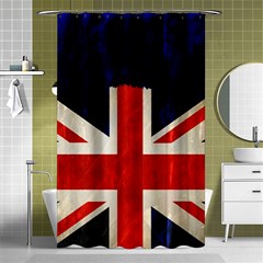 Flag Of Britain Grunge Union Jack Flag Background Shower Curtain 48  X 72  (small)  by Nexatart