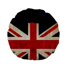 Flag Of Britain Grunge Union Jack Flag Background Standard 15  Premium Round Cushions by Nexatart