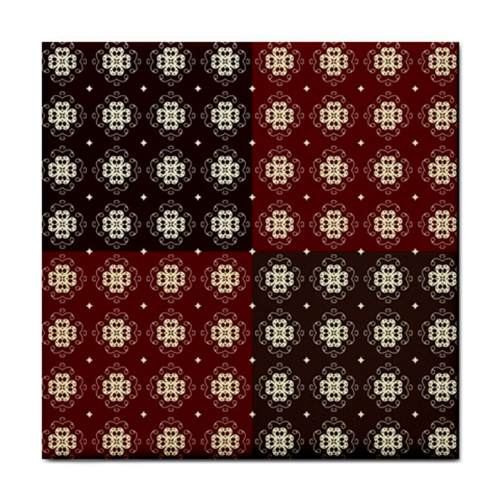 Decorative Pattern With Flowers Digital Computer Graphic Tile Coasters