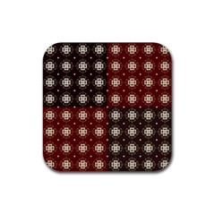 Decorative Pattern With Flowers Digital Computer Graphic Rubber Coaster (square)  by Nexatart