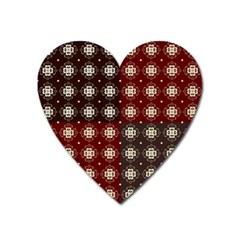 Decorative Pattern With Flowers Digital Computer Graphic Heart Magnet by Nexatart