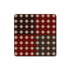 Decorative Pattern With Flowers Digital Computer Graphic Square Magnet by Nexatart