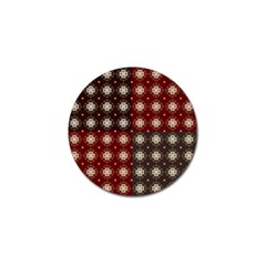 Decorative Pattern With Flowers Digital Computer Graphic Golf Ball Marker