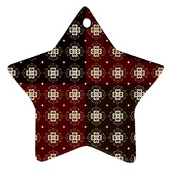 Decorative Pattern With Flowers Digital Computer Graphic Star Ornament (two Sides) by Nexatart