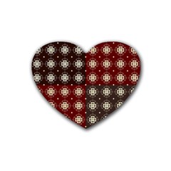 Decorative Pattern With Flowers Digital Computer Graphic Rubber Coaster (heart)  by Nexatart