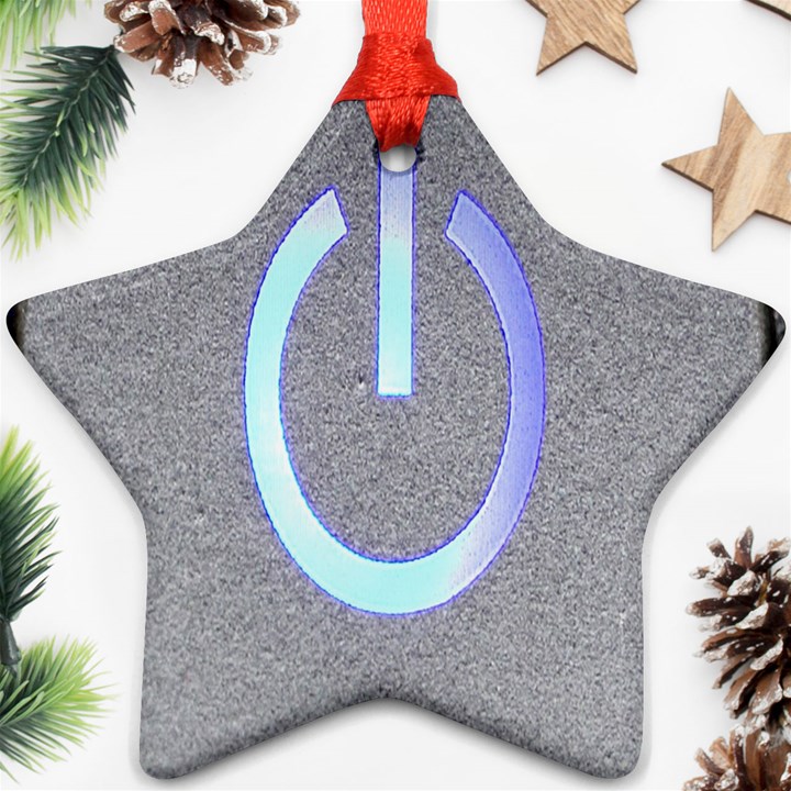 Close Up Of A Power Button Ornament (Star)