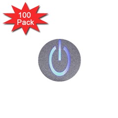 Close Up Of A Power Button 1  Mini Buttons (100 pack) 