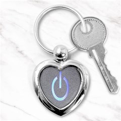 Close Up Of A Power Button Key Chains (Heart) 