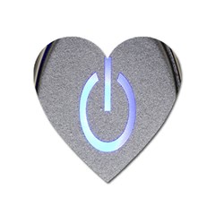 Close Up Of A Power Button Heart Magnet