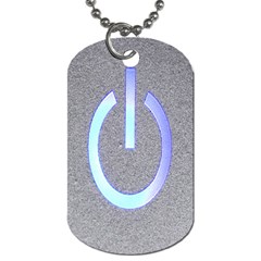 Close Up Of A Power Button Dog Tag (One Side)