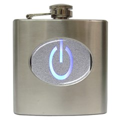 Close Up Of A Power Button Hip Flask (6 Oz) by Nexatart