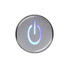 Close Up Of A Power Button Hat Clip Ball Marker