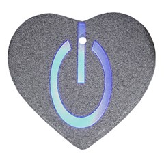 Close Up Of A Power Button Heart Ornament (Two Sides)