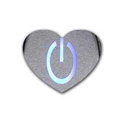 Close Up Of A Power Button Heart Coaster (4 pack) 