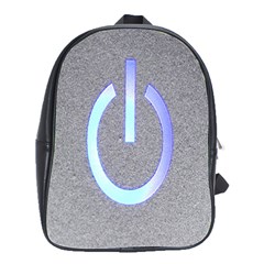 Close Up Of A Power Button School Bags(Large) 