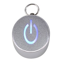 Close Up Of A Power Button Mini Silver Compasses