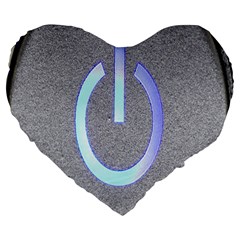 Close Up Of A Power Button Large 19  Premium Flano Heart Shape Cushions