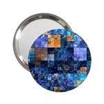 Blue Squares Abstract Background Of Blue And Purple Squares 2.25  Handbag Mirrors Front