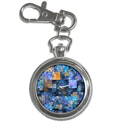 Blue Squares Abstract Background Of Blue And Purple Squares Key Chain Watches by Nexatart