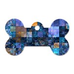 Blue Squares Abstract Background Of Blue And Purple Squares Dog Tag Bone (One Side) Front