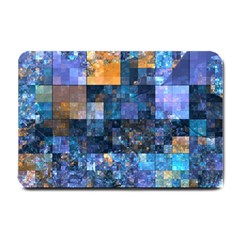 Blue Squares Abstract Background Of Blue And Purple Squares Small Doormat  by Nexatart