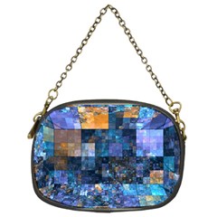 Blue Squares Abstract Background Of Blue And Purple Squares Chain Purses (two Sides)  by Nexatart