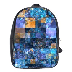 Blue Squares Abstract Background Of Blue And Purple Squares School Bags(large)  by Nexatart