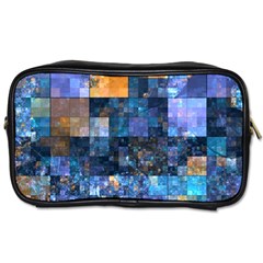 Blue Squares Abstract Background Of Blue And Purple Squares Toiletries Bags 2-side by Nexatart