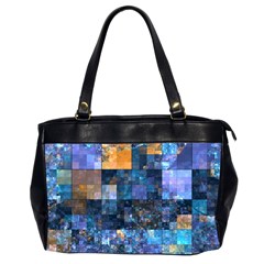 Blue Squares Abstract Background Of Blue And Purple Squares Office Handbags (2 Sides)  by Nexatart