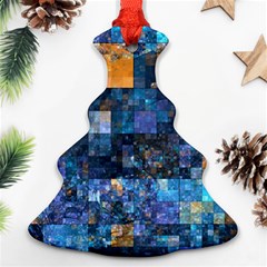 Blue Squares Abstract Background Of Blue And Purple Squares Christmas Tree Ornament (two Sides) by Nexatart