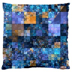 Blue Squares Abstract Background Of Blue And Purple Squares Large Cushion Case (one Side) by Nexatart