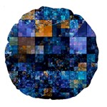 Blue Squares Abstract Background Of Blue And Purple Squares Large 18  Premium Round Cushions Front