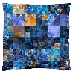 Blue Squares Abstract Background Of Blue And Purple Squares Large Flano Cushion Case (two Sides) by Nexatart