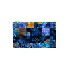 Blue Squares Abstract Background Of Blue And Purple Squares Cosmetic Bag (xs) by Nexatart