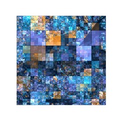 Blue Squares Abstract Background Of Blue And Purple Squares Small Satin Scarf (square) by Nexatart