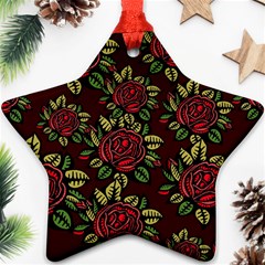 A Red Rose Tiling Pattern Ornament (star)