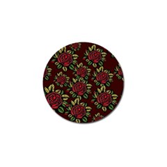 A Red Rose Tiling Pattern Golf Ball Marker (4 Pack) by Nexatart