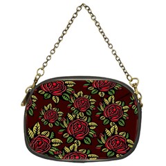 A Red Rose Tiling Pattern Chain Purses (one Side)  by Nexatart