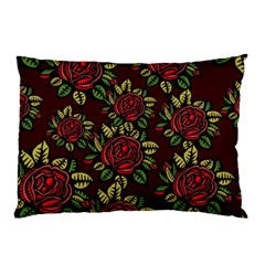 A Red Rose Tiling Pattern Pillow Case by Nexatart