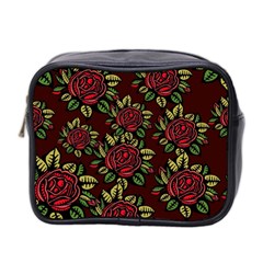 A Red Rose Tiling Pattern Mini Toiletries Bag 2-side by Nexatart