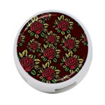 A Red Rose Tiling Pattern 4-Port USB Hub (One Side) Front